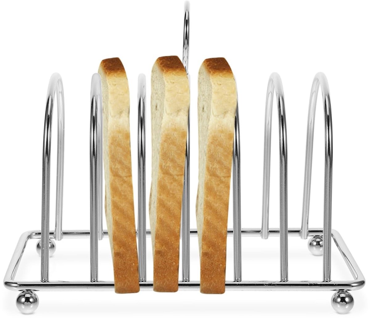 Solidchoice - RVS Toaststandaard voor 6 Sneden, Ergonomisch Ontwerp