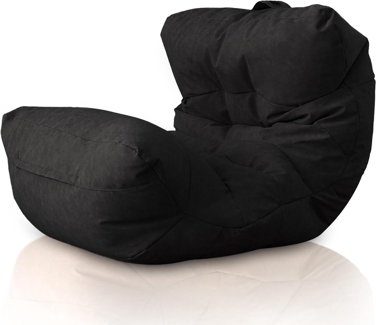 Luxe Zitzak - Bean Bag Stoel - Ontspannen Lezen - Afneembare Hoes - 90 x 90 x 80 cm - Donkergrijs