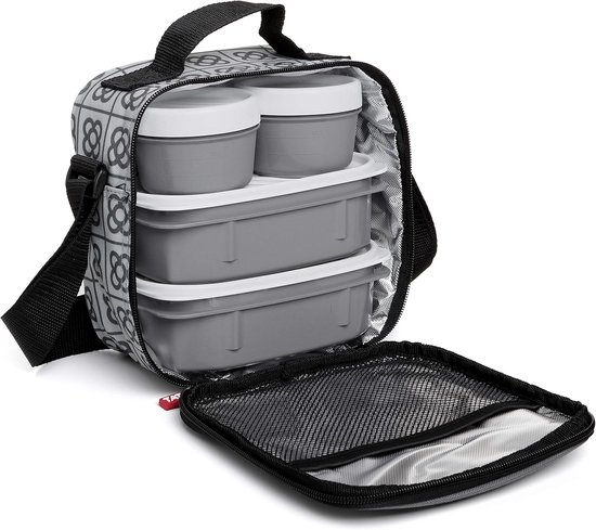 Koeltas - Lunchtas - Eten Meenemen - Isolerende Voedselbewaring - 3 Liter - Grijs — afbeelding 4