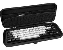 Harde reiskoffer voor compact 65% toetsenbord, computer 68 toetsen draadloos/bedraad toetsenbord draagtas opbergtas tas, compatibel met Keychron Q2 V2 Corsair K65 PRO ASUS ROG Falchion NX 65%