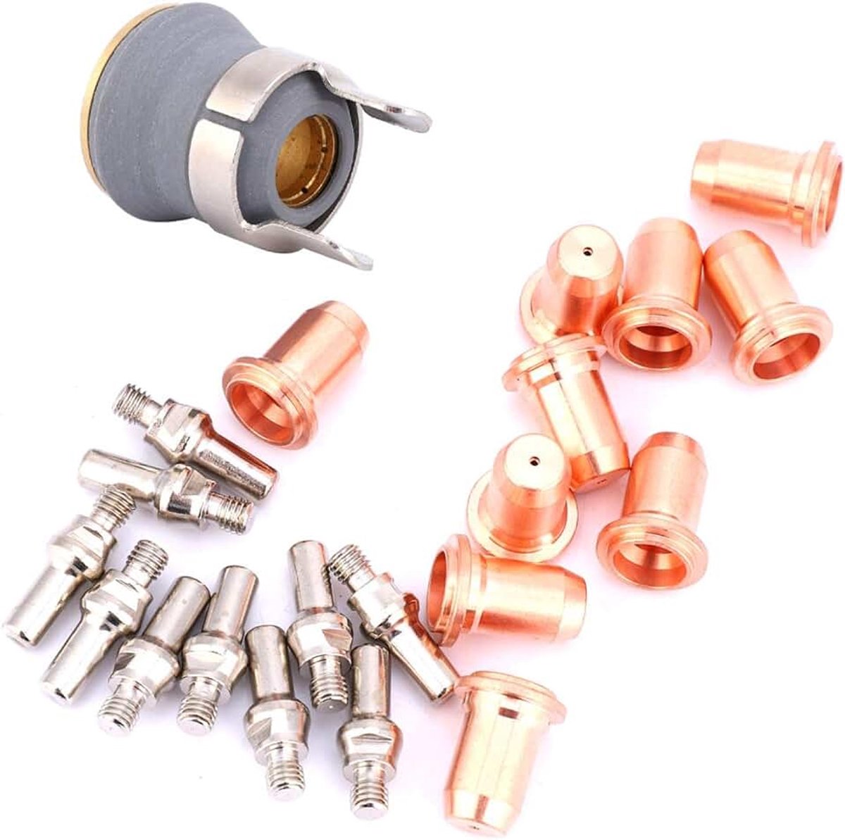 Plasmasnijtoortsonderdelen, 22 stuks PT60 PT40 Plasmasnijtoorts Verbruiksartikelen 1.0mm Tip Elektrodeschild Cup Stand-off