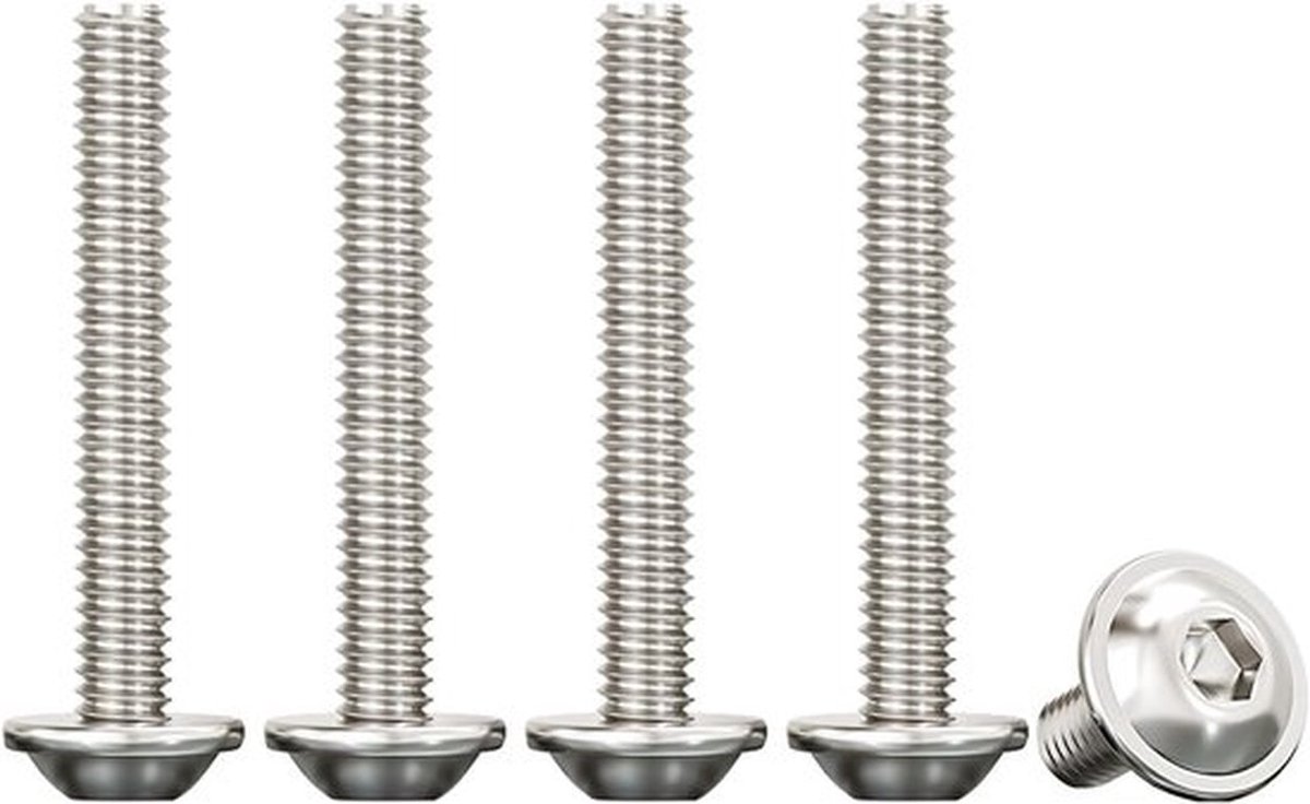 Hoogwaardige M4 x 35mm RVS Drenky Lenskop Schroeven met Flens en Verzonken Zeskant, Set van 50 voor Mechanische Toepassingen, Duurzaam en Sterk