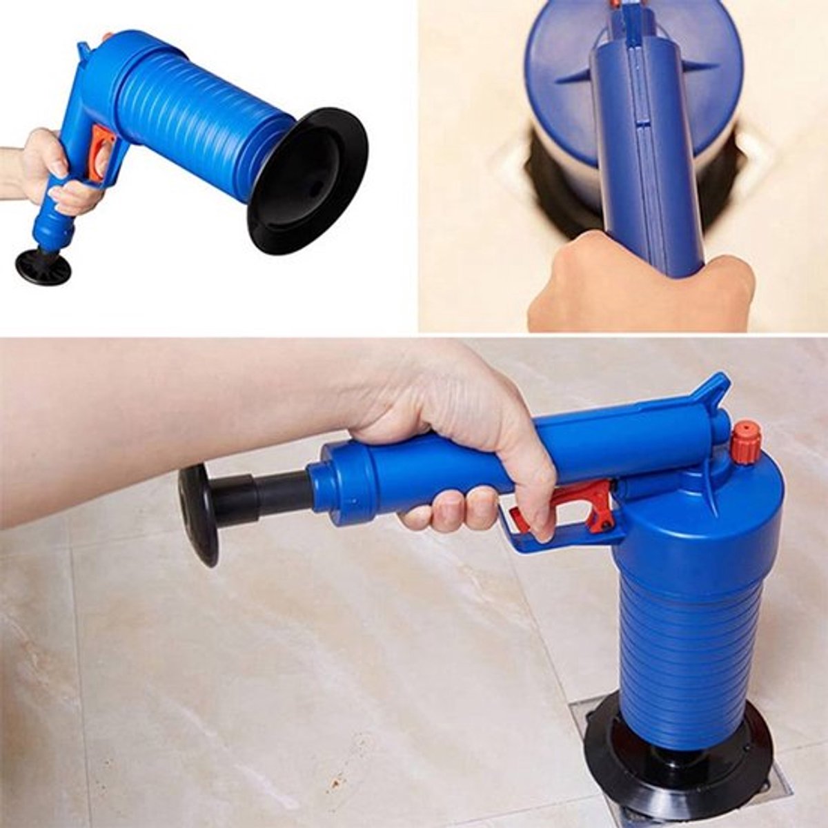 Afvoerblaster Hogedruk - Ontstopper Afvoer - Plopper - Handmatige Pompreiniger - Gootsteenontstopper - ABS/PVC Materiaal
