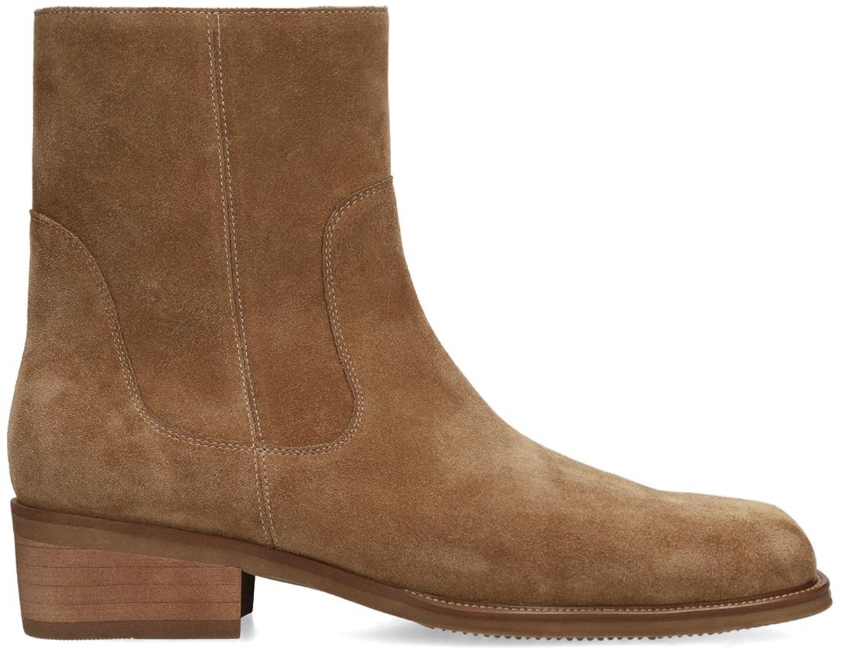 Manfield - Heren - Taupe suède boots - Maat 43