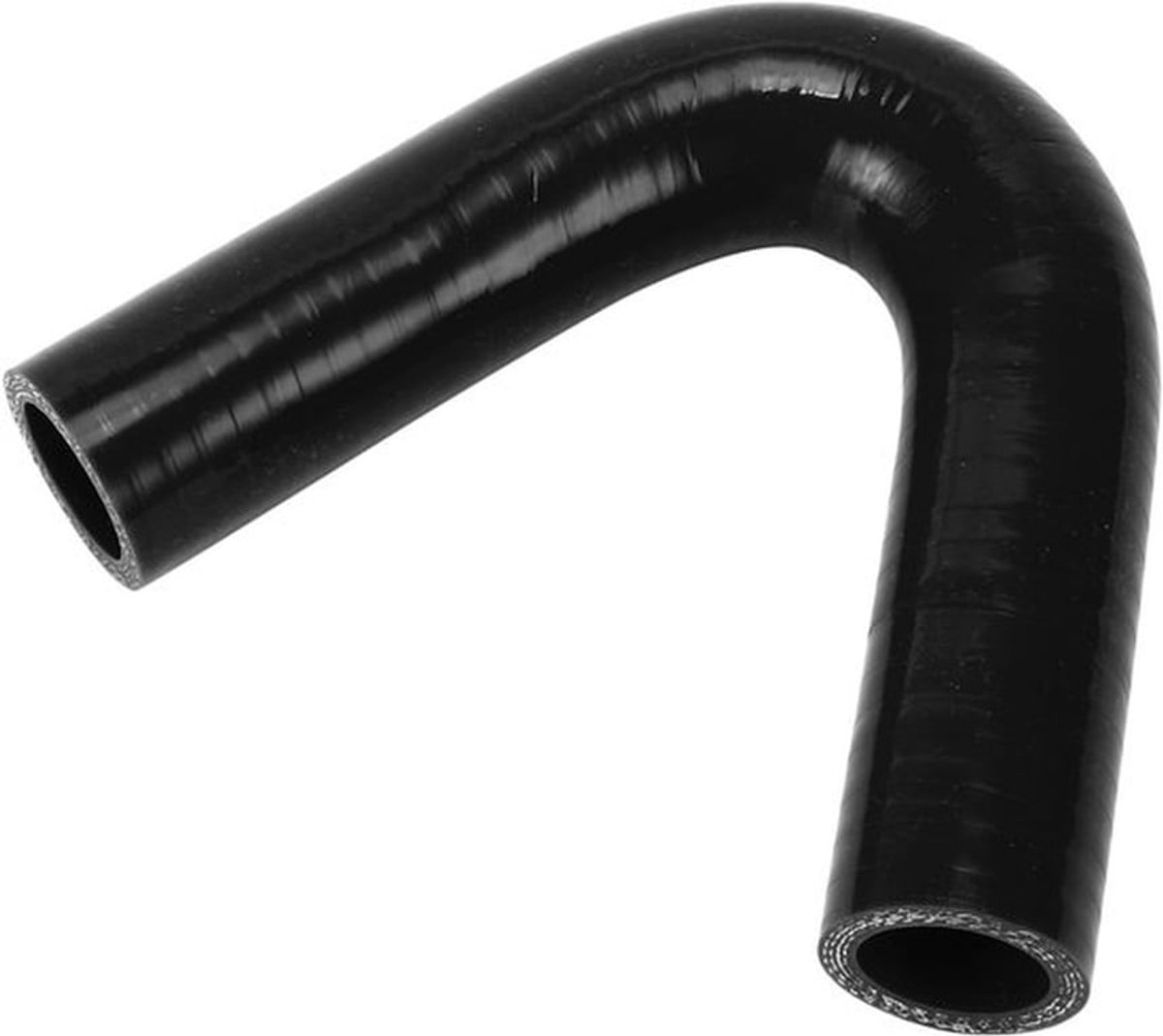 Koelslang 135 graden - siliconen slang - zwart - binnendiameter 25 mm - lengte 120 mm - meerlaags geweven doek - siliconenslang