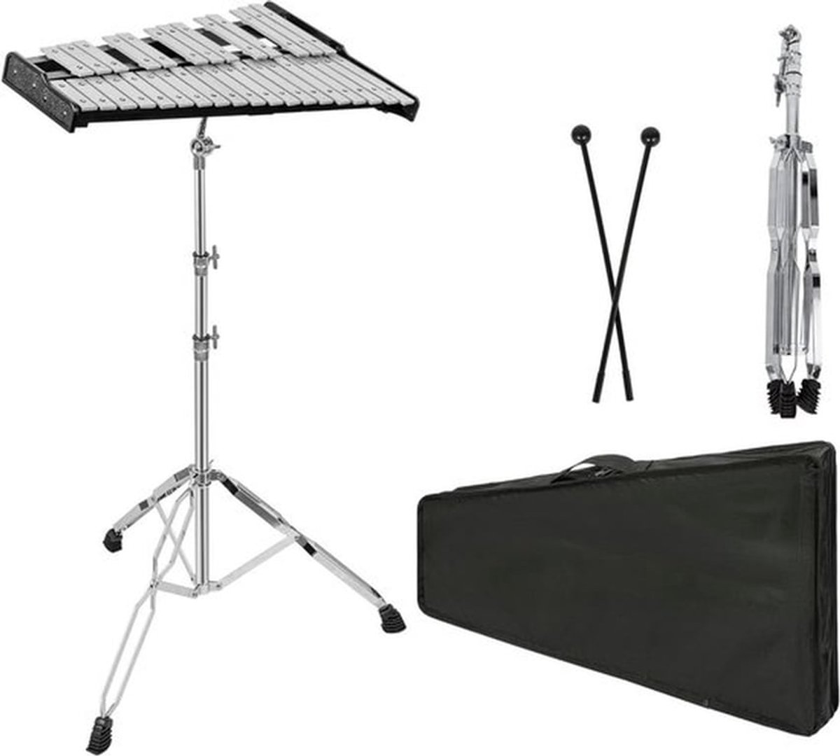 Xylophoon 32 Noten xylofoonset met verstelbare standaard en drumsticks voor kinderen en volwassenen