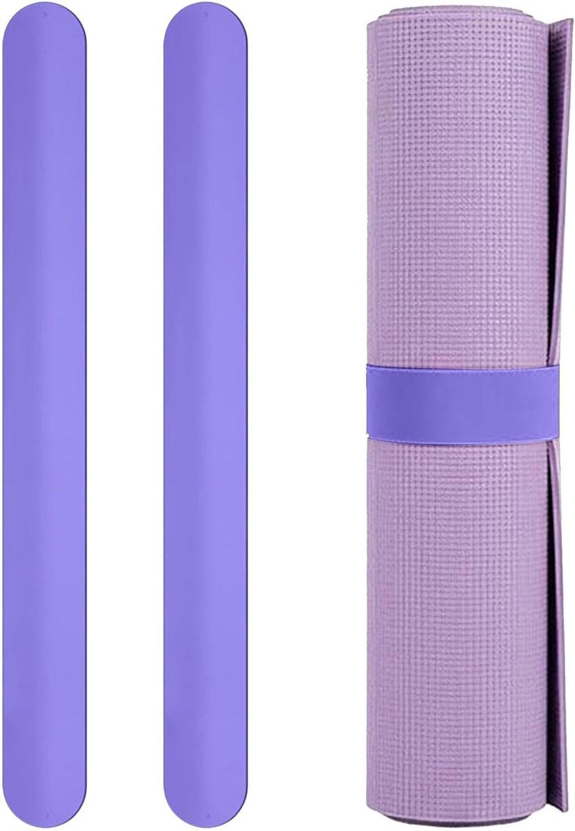 Pilates Mat Houder - Matriem Riem - Fitness Training - Snel en Veilig Vastmaken - 1 Paar - Paars
