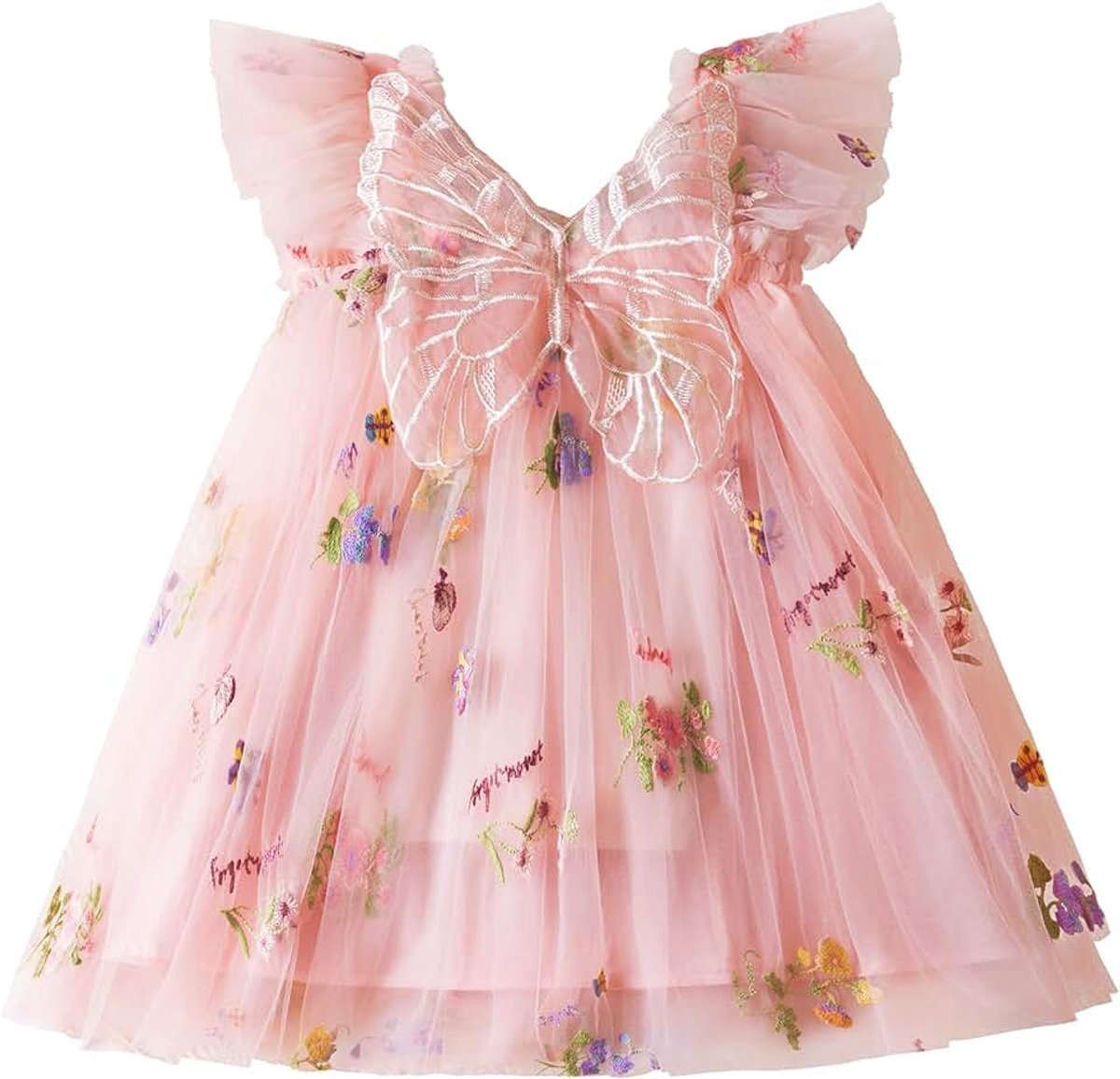 Babyjurk voor meisjes, kleine kinderen, vlinder, tule, jurk, mouwloos, zomer, bruiloft, verjaardag, feestelijk, bloemenjurk voor meisjes, 6 maanden, 5 jaar
