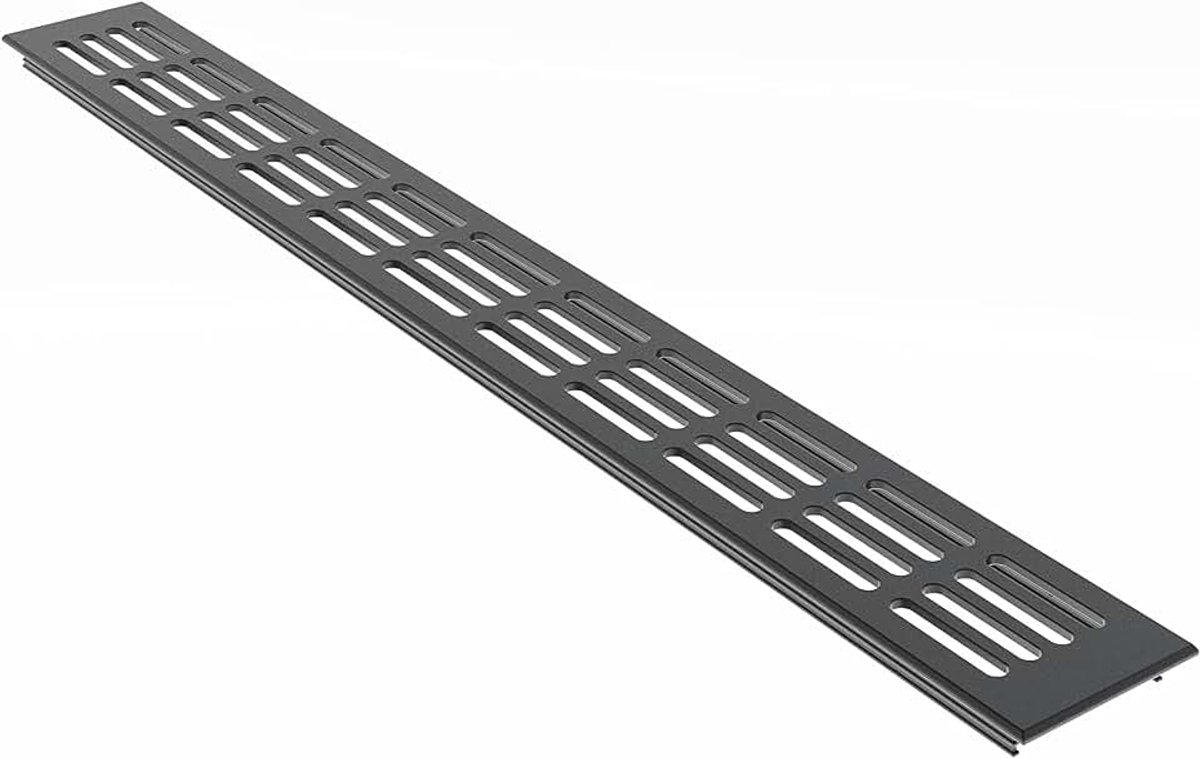 Beschläge Aluminium ventilatierooster antraciet RAL7016 plaatje 60 mm breed vers. lengtes ventilatieplaat deurrooster ventilatierooster verwarmingsafdekking (200 mm)