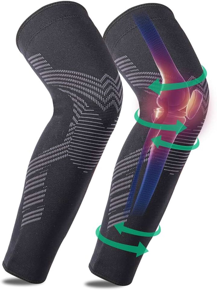 Compressieondersteuning voor kniebandage sport, knie- en beenmouwen V2, kniebrace artrose, kniebeschermers voor vrouwen/mannen, ondersteuning van gewrichtspijn, gewrichtsschade