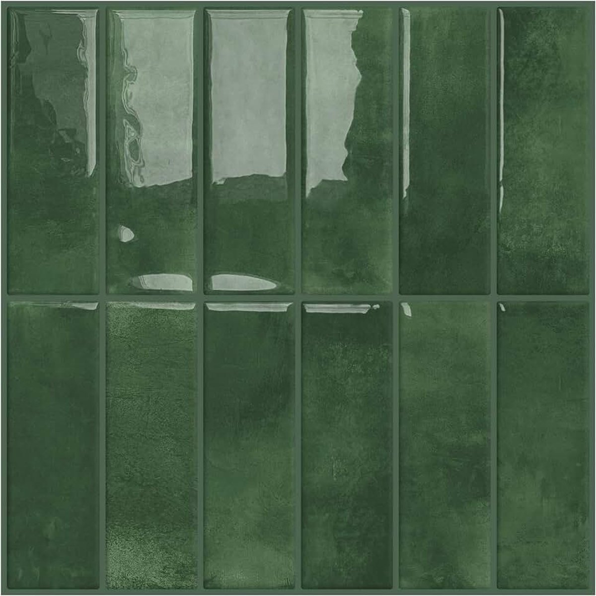 20 Vellen Plaktegels Zelfklevende Tegels Wandtegels Tegelstickers | Mintgroen,Donker Groen,3D,Rechthoekige,Keuken,Badkamer,Wand,Muur,30.5 x 30.5 cm