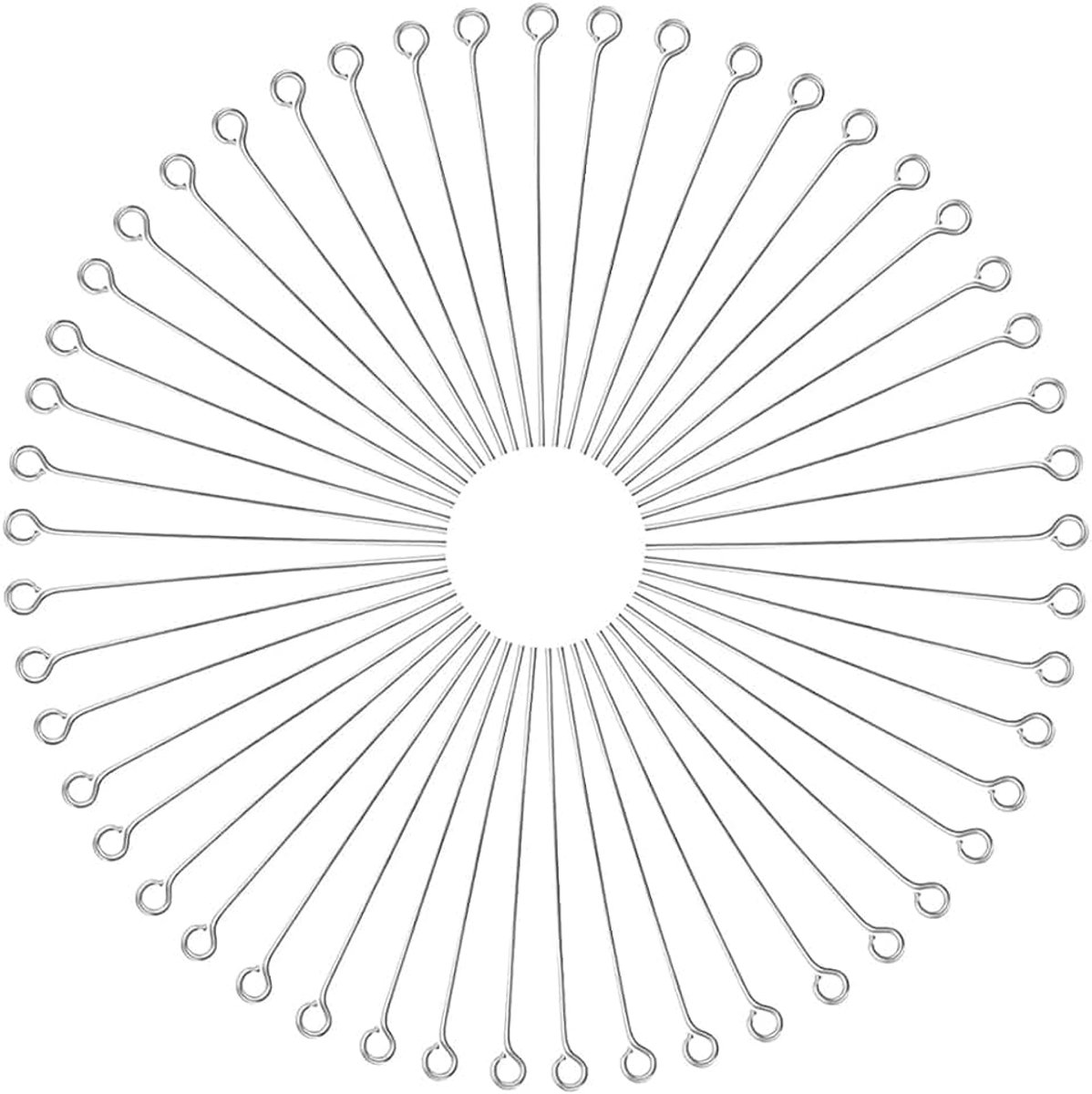 300 stuks kogelkop oogpennen, 2 mm gat open oog pin bevindingen voor oorbel hanger armband sieraden doe-het-zelf handwerk maken (zilver)