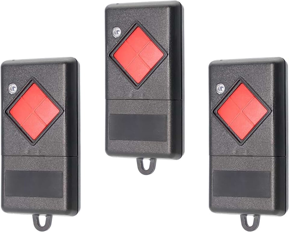Afstandsbediening, garagedeur, 3 stuks vervangende afstandsbediening, compatibel met 27,015 MHz Dicket handzender MAHS27-01 afstandsbediening, 1 knop, rode knop