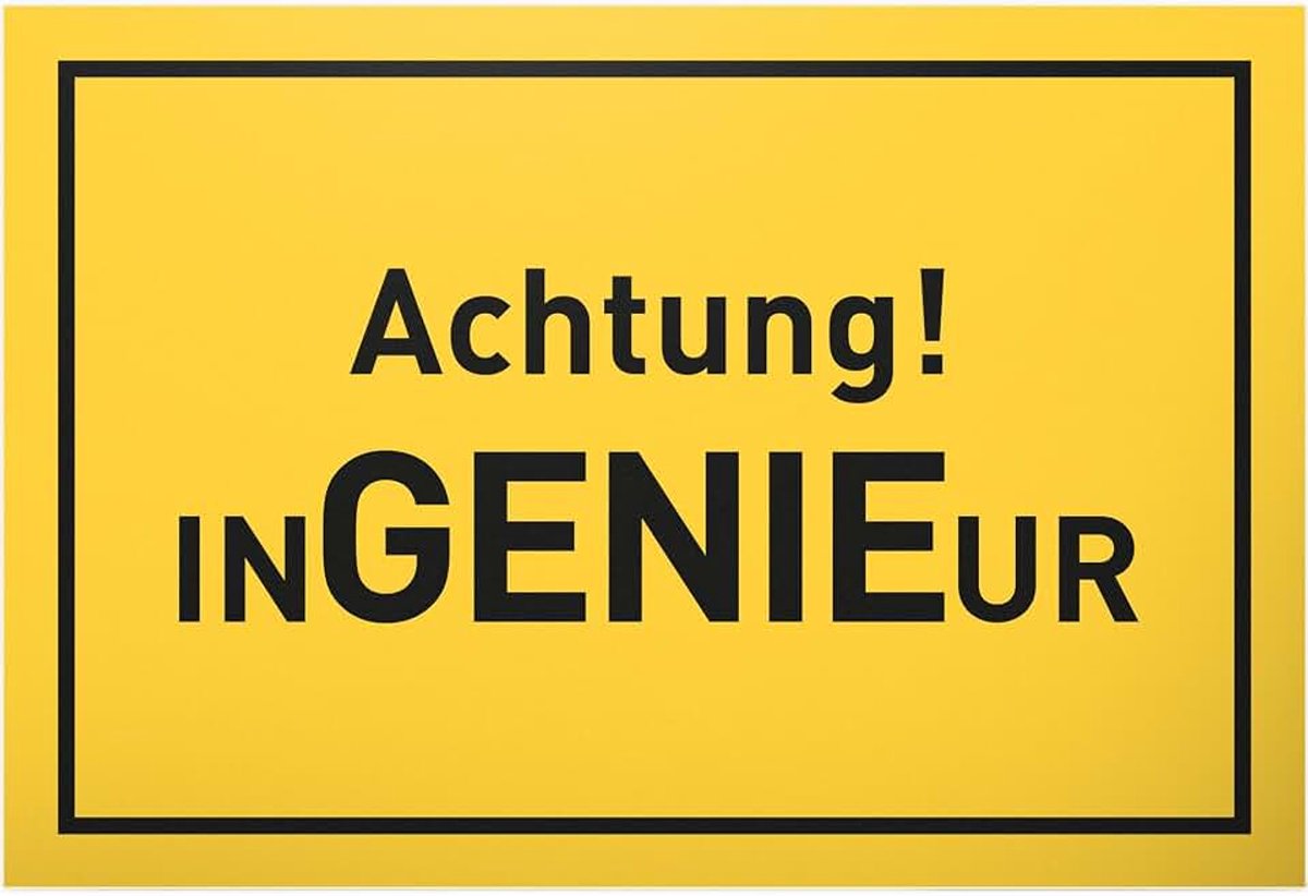 Ingenieur - kunststof bord - feestdecoratie Bachelor Master geschenk decoratie cadeau-idee studenten - wenskaart deco kaart afstuderen van de studie