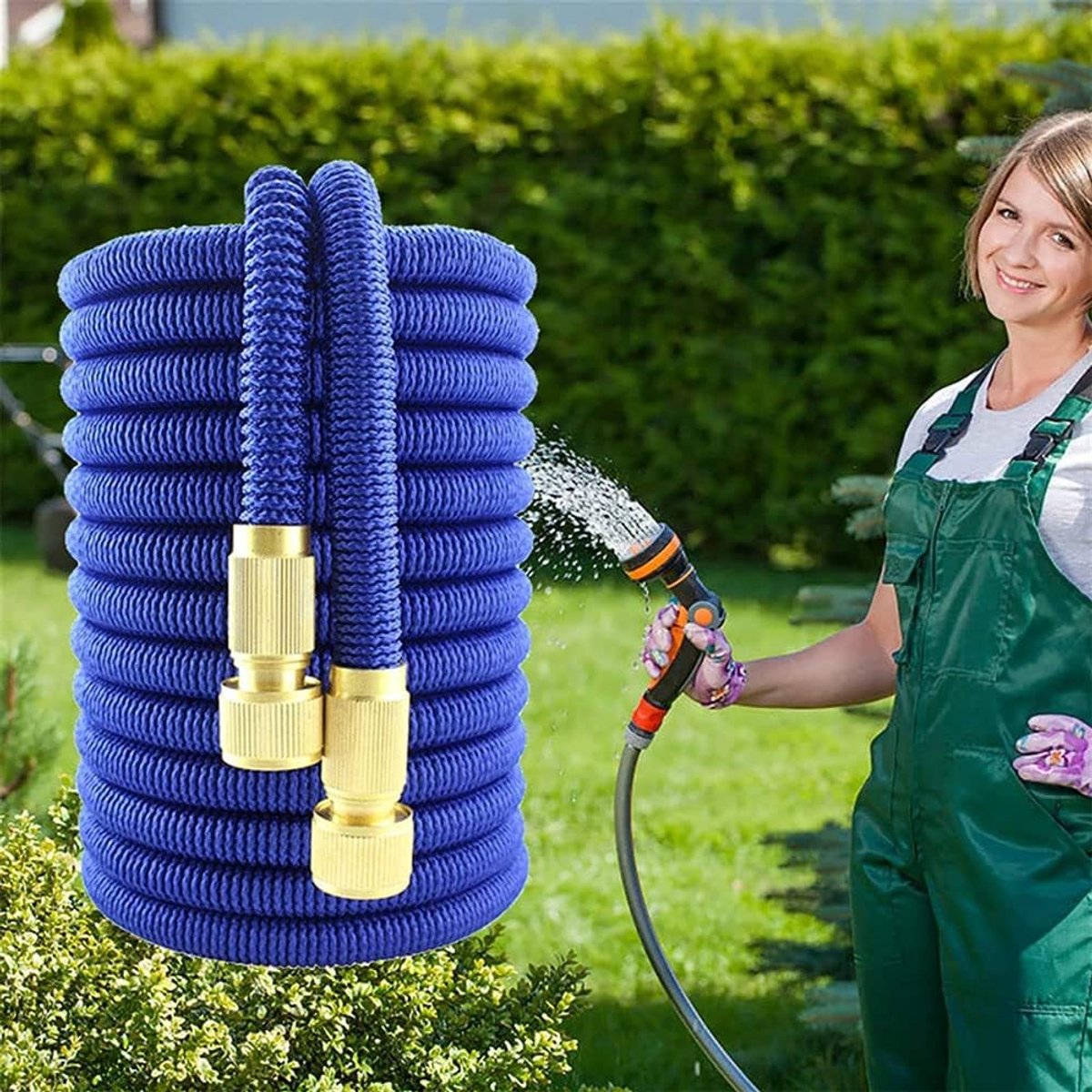 Tuinslang - Flexibele slang - Water geven - Zelf oprollend - 1.5 meter - Blauw – foto 3