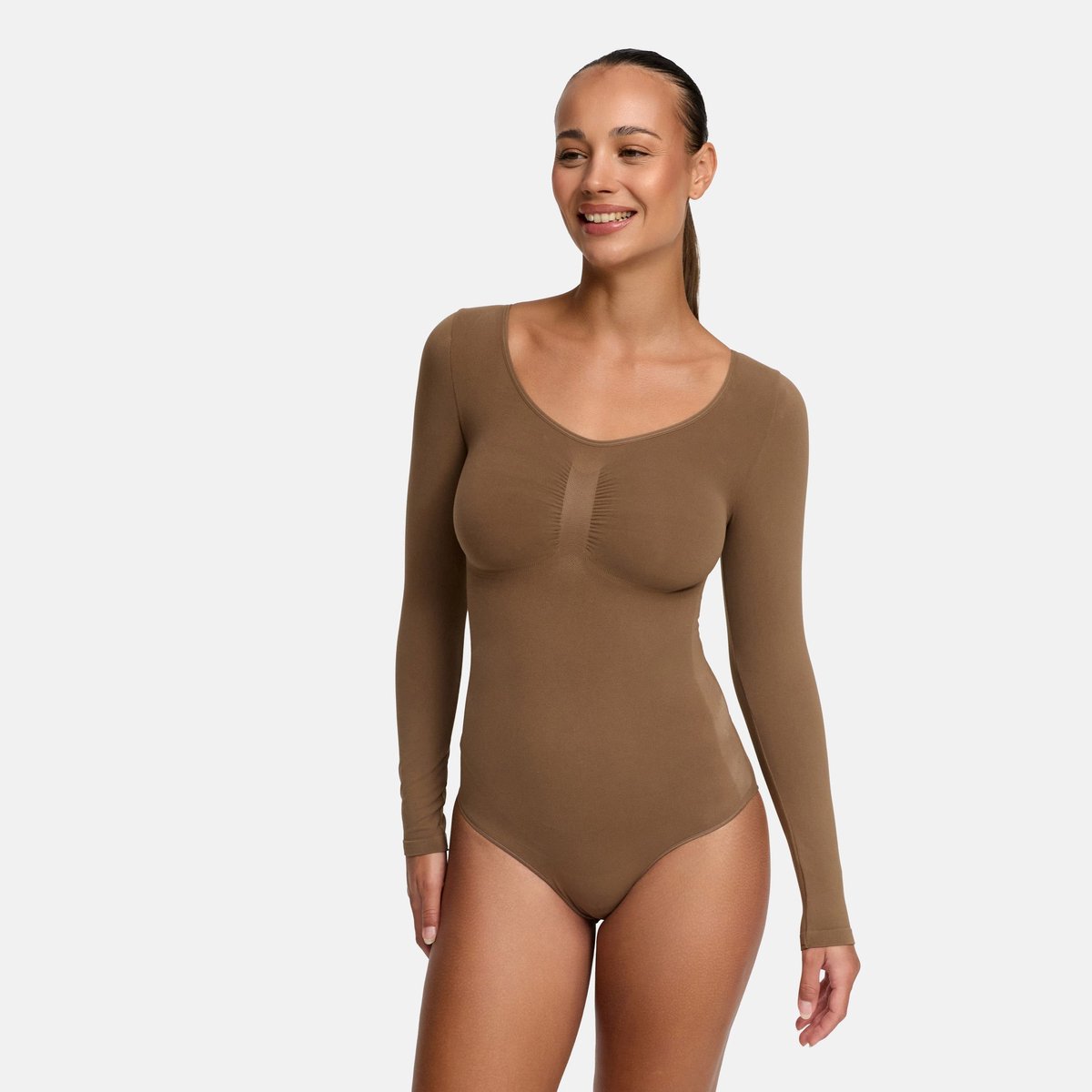 cfab by creamy fabrics Creamy Fabrics - Bodysuit Sculpting Shapewear Lange Mouwen Met Slip - Ademend - Anti-Zweet - Ultra Zacht - Comfortabel - Sculptend - Perfecte Pasvorm