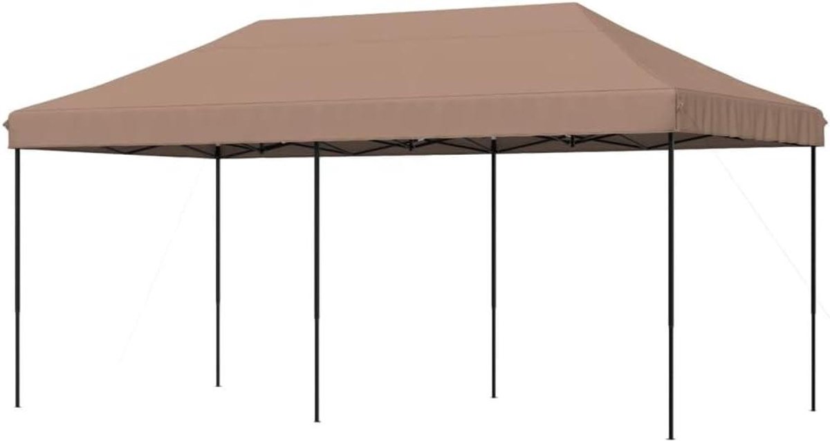 Partytent - Feesttent Afdak - Buitenfeesten Organiseren - Opvouwbaar Pop-up Ontwerp - 580 x 292 cm - Bruin