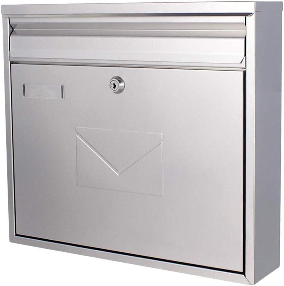 Brievenbus - Postvak - Post Ontvangen - Met Naamplaatje - 320 x 360 x 80 mm - Zilver