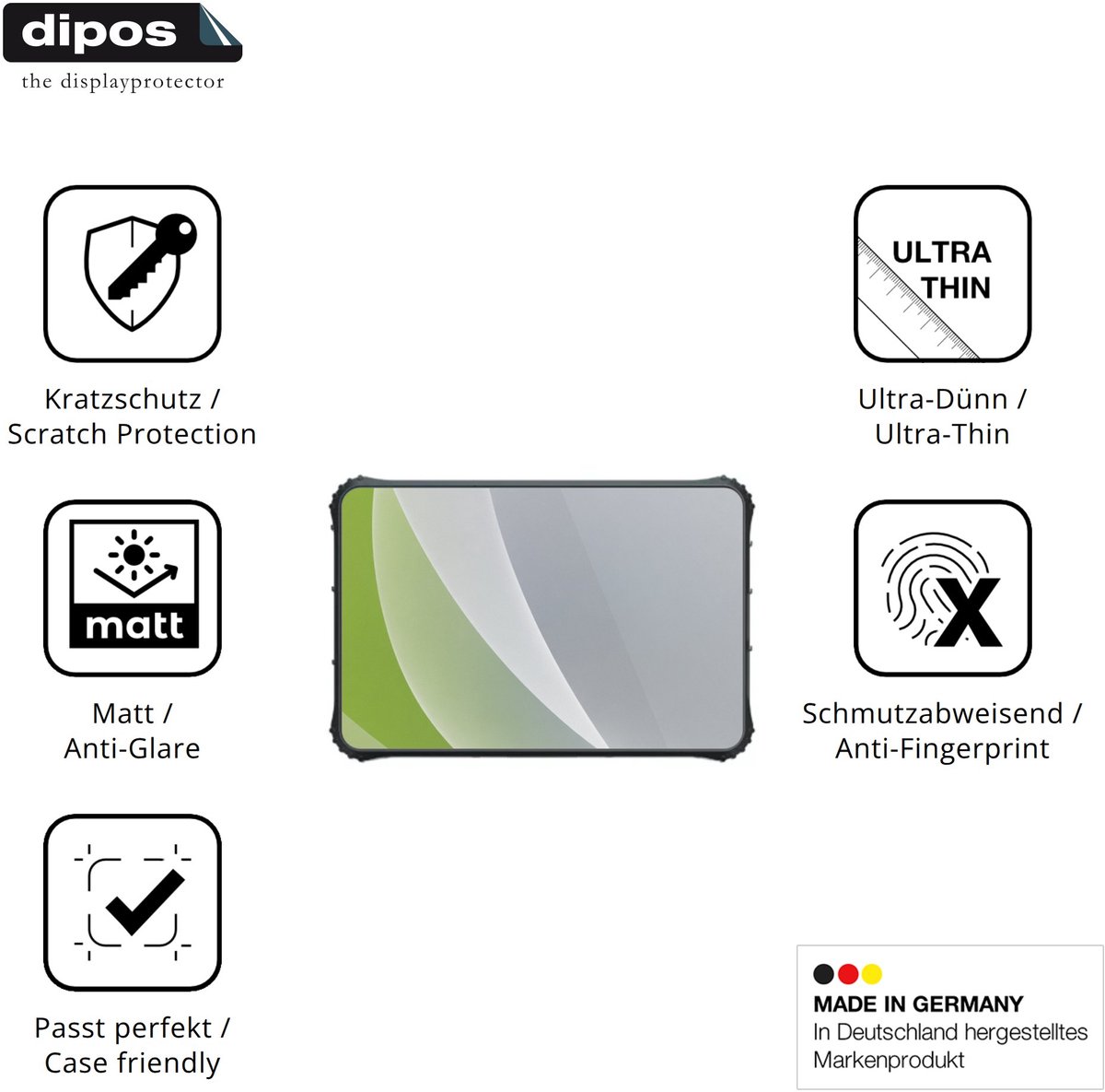 dipos – 2x Matte Beschermfolie geschikt voor Conker NS108 | Krasbestendige & antireflecterende Screenprotector Ultra-Thin
