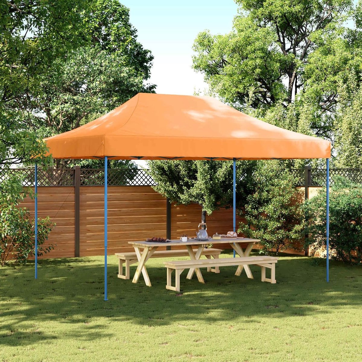 Grote pop-up tent - Feesttent opvouwbaar - Outdoor evenementen - Stalen frame - 410 x 315 cm - Oranje