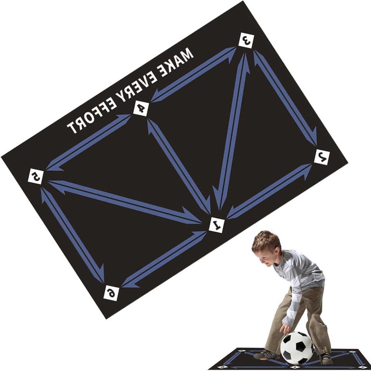 Voetbal Trainingsmat - Dribbelmat Voetbal - Balcontrole Verbeteren - Antislip Ontwerp - 60 x 7.5 cm - Blauw