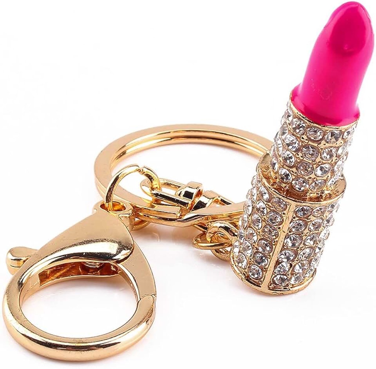 Lippenstift make-up sleutelring handtas tas charme hanger sleutelhanger sieraden voor meisjes vrouw vrouw herbruikbare verpakking socialme-eu, rood