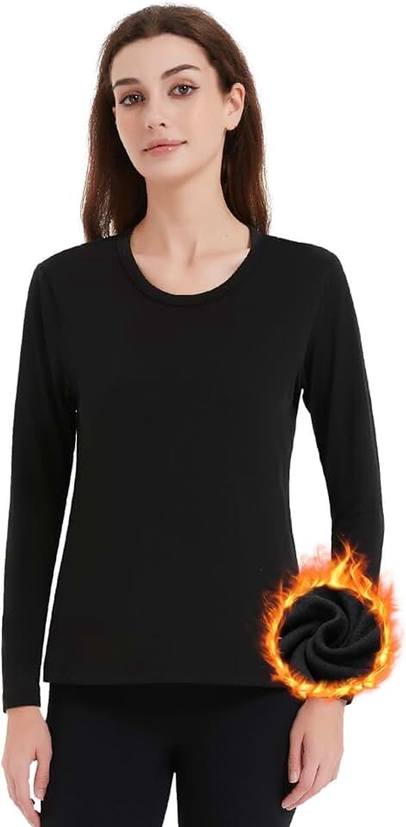 Thermisch ondergoed voor dames, thermo-bovenstuk, lange mouwen, onderhemd, winter, thermisch ondershirt, functioneel ondergoed