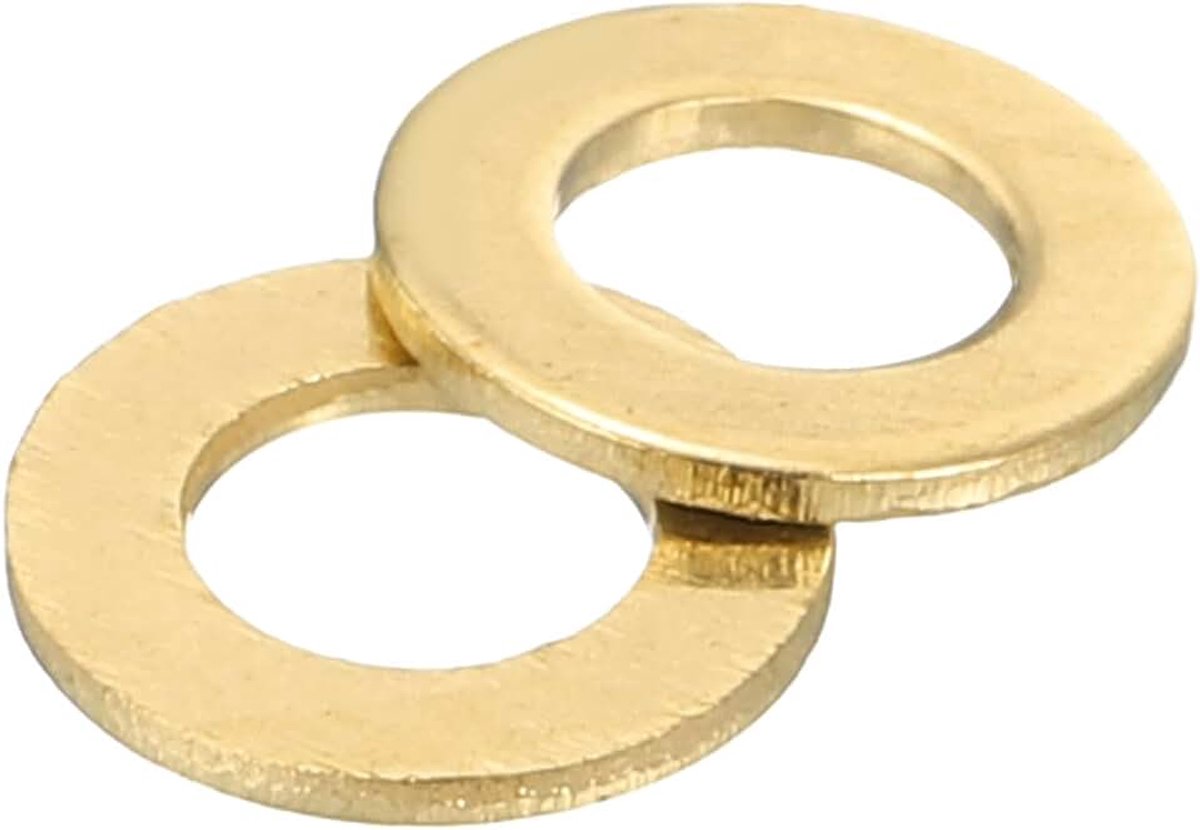 Platte sluitringen, 200 stuks platte afdichtringen van messing, 6 mm OD 0,5 mm dikke metalen ringafdichting voor schroeven en moeren