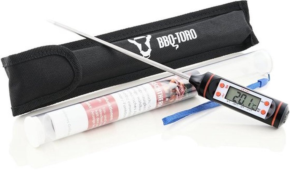Digitale Grillthermometer voor Vlees en Biefstuk - Nauwkeurige Kerntemperatuurmeter met LCD-scherm en Draagtas