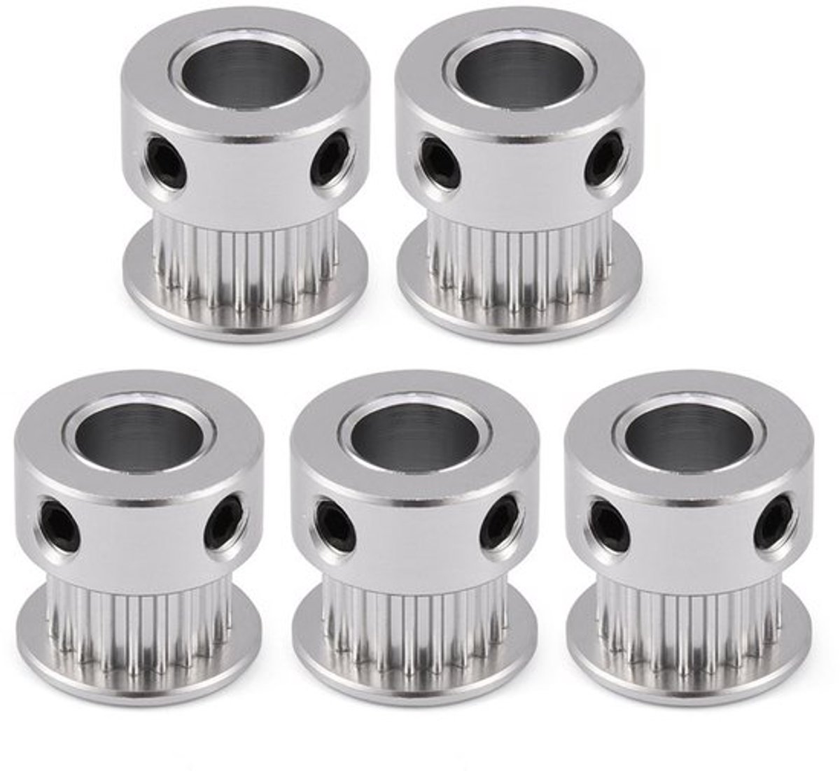 Katrol 5 Stuks - Aluminium Timing Katrol 20 Tanden - Boring Diameter 5mm/8mm - Voor 3D Printer - Duurzaam - Totale Hoogte 16mm - Timing Pulley