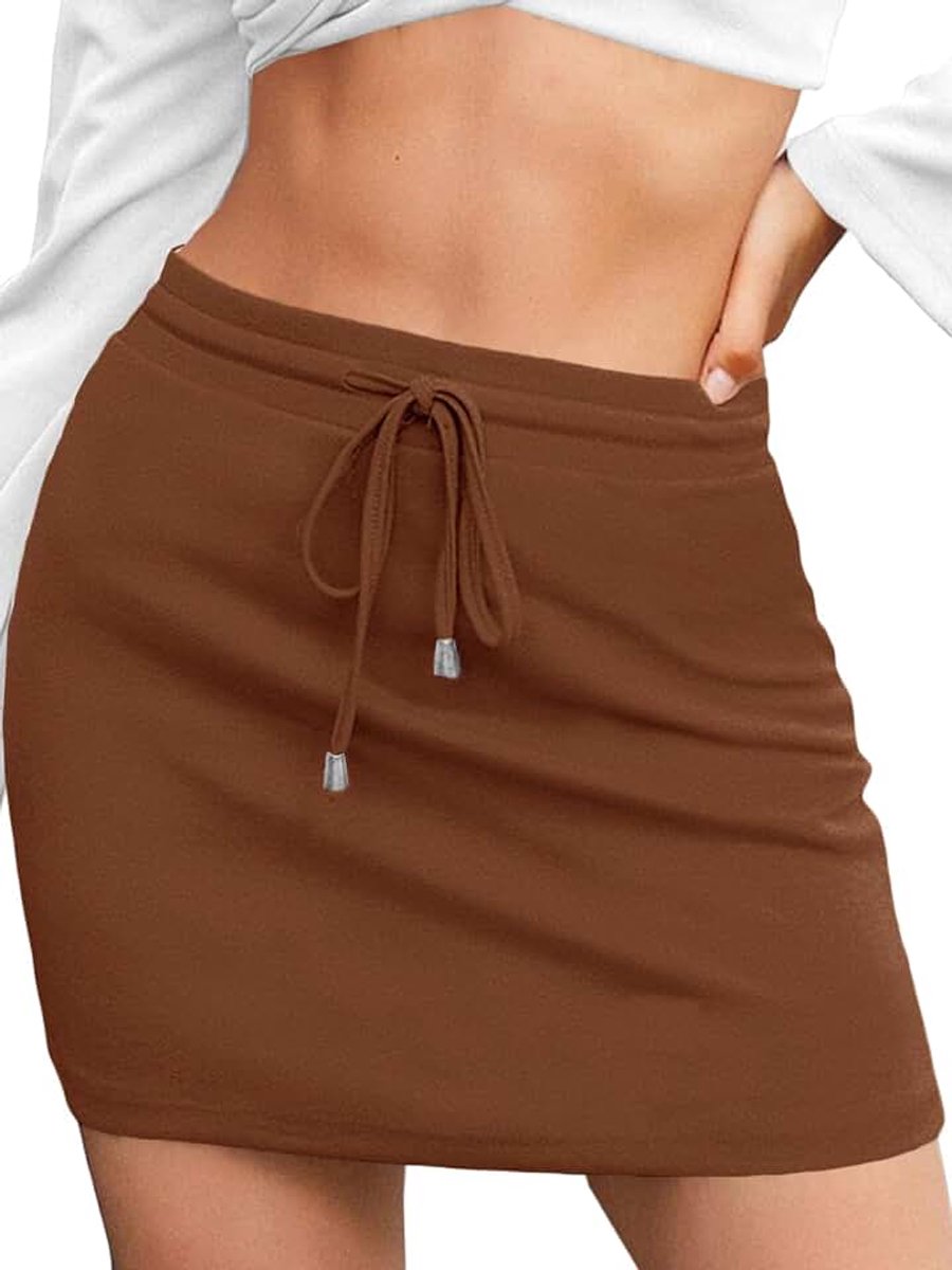 Bela Rok voor dames, zomer, hoge taille, minirok met trekkoord, Y2K korte rok, basic casual