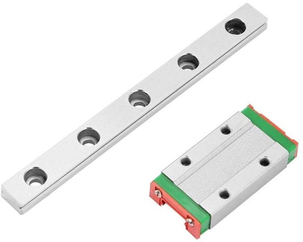 Dailygoods- Lineaire Geleiderail 100 mm - Hoge Precisie - Glijrail - Blok