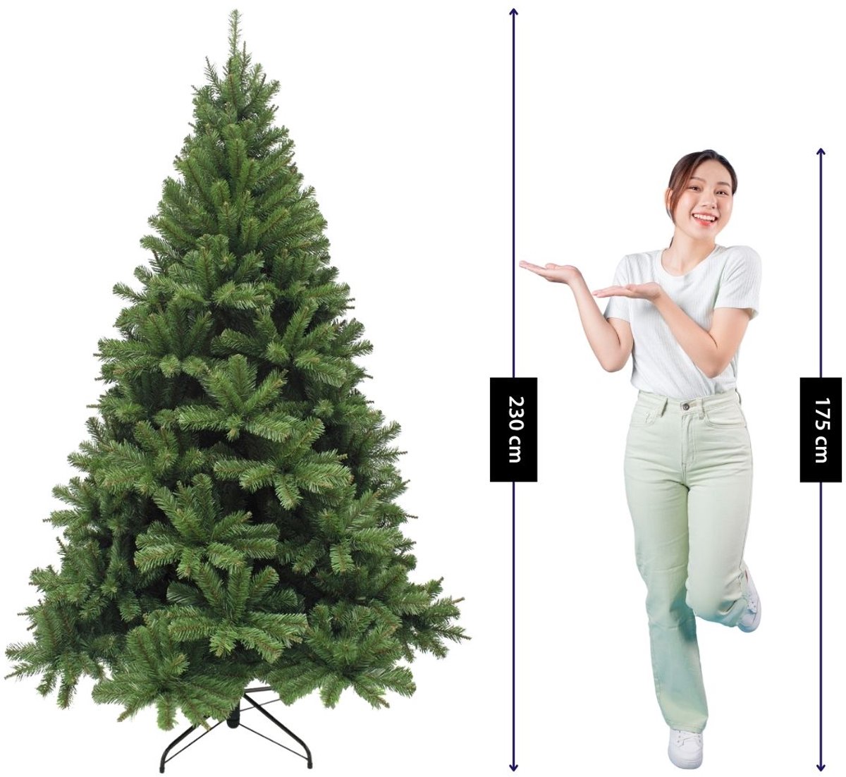Triumph Tree Forrester Kerstboom met Zachte Naalden en Realistische Vorm - Kerstversiering voor Binnen - Kunstboom met Natuurgetrouw Ontwerp - H230 x Ø142 cm - Groen Klassiek – foto 4