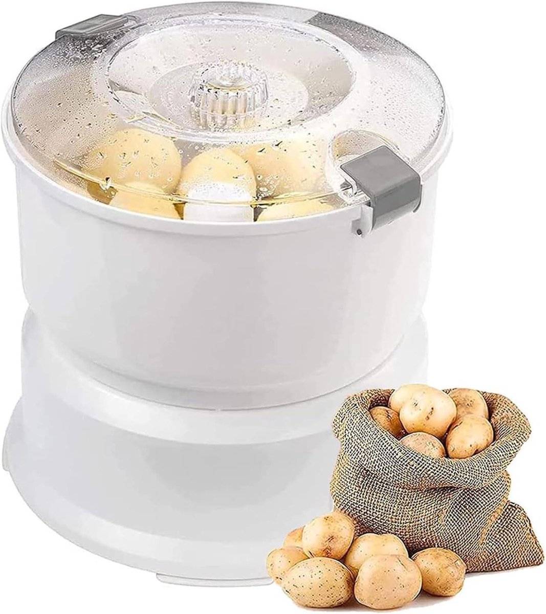 Elektrische Aardappelschiller - Automatische Schilmachine - Keuken Efficiëntie - Krachtige Koperen Motor - 22 kg Capaciteit - Wit