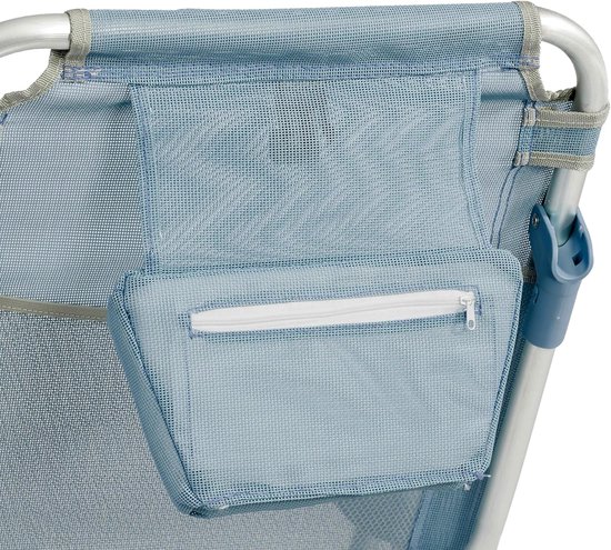 Strandfauteuils Set - Opvouwbare Stoelen - Ontspannen Buiten - 4 standen verstelbaar - Set van 2 - Grijs — afbeelding 5