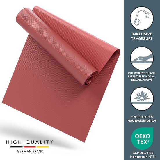 Yogamat 180 x 60 cm - 4 mm dik, antislip, inclusief draagriem van Yogamat — afbeelding 3