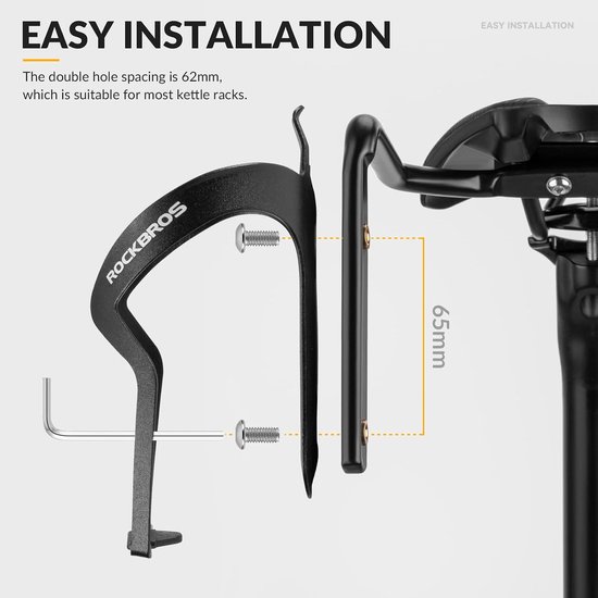 Fiets Zadeltas Stabilizer Anti-Shake Ondersteuning Houder - Waterdichte Aluminium Waterfles Houder Beugel Zwart van ROCKBROS — afbeelding 4
