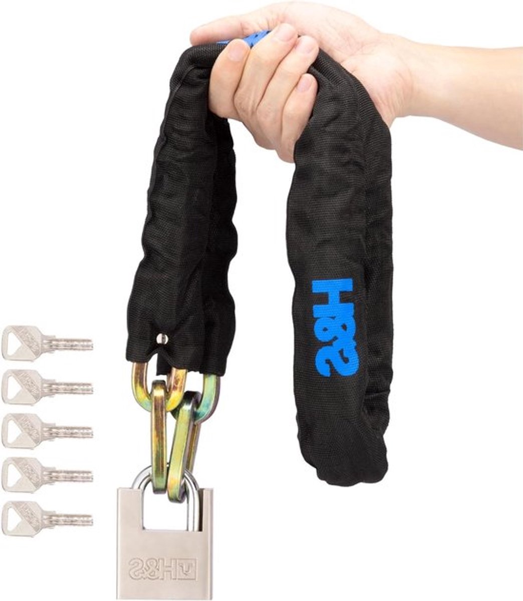 - Fiets Kettingslot - Anti-diefstal - Zware ketting - Motorfiets - Veiligheid - 10mm x 1.2m - 5 Sleutels