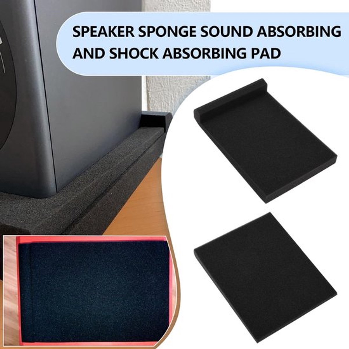 Studio Monitor Isolatie Pads - Hoge Dichtheid Geluidsabsorberend - Zwart - Trillingsreductie - Compatibel met Edifier R1280T - 2 Stuks -...