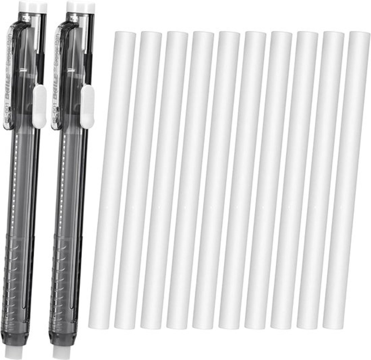 Intrekbare mechanische gumpen pen-stijl gummen - 12 stuks - nauwkeurige wispennen - wit potlood gum navulling - correctie producten voor schilderen en schrijven - kantoor dagelijks (2 stuks gummen + 10 stuks)
