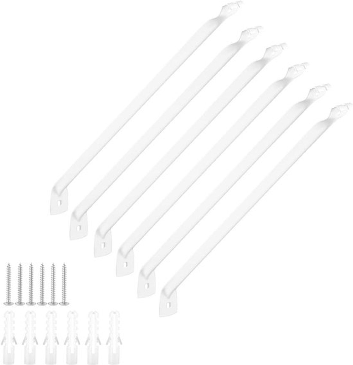 6 stuks Metalen Steunbeugels voor Draadplanken - 30,5 cm - Inclusief Schroeven - Kastplankaccessoires - Sterke Planksteunen