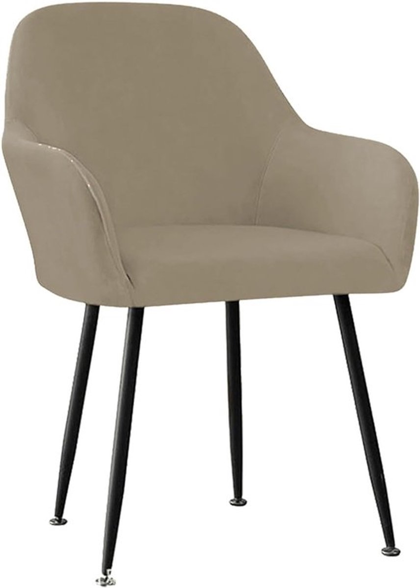 Zachte Velours Stoelhoes met Armleuningen - Elastische Bescherming voor Kantoorstoelen (Khaki, 4 Stuks)