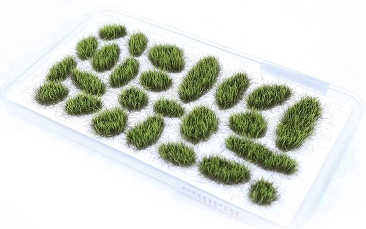 - Statische Grastroffel - 6mm - Zelfklevend - Spoorweg - Kunstgras - Modellering - Wargaming - 32 stuks - Model - Lichtgroen.
