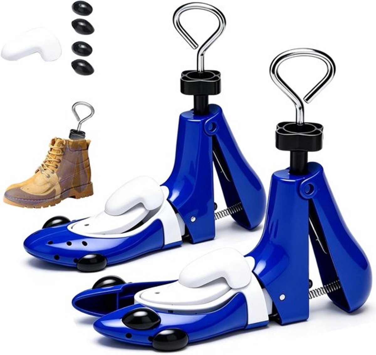 Schoenspanners voor dames en heren, verstelbare laarsspanners met schoenlepel, ideale schoenverbreder voor wandelschoenen, laarzen en sneakers