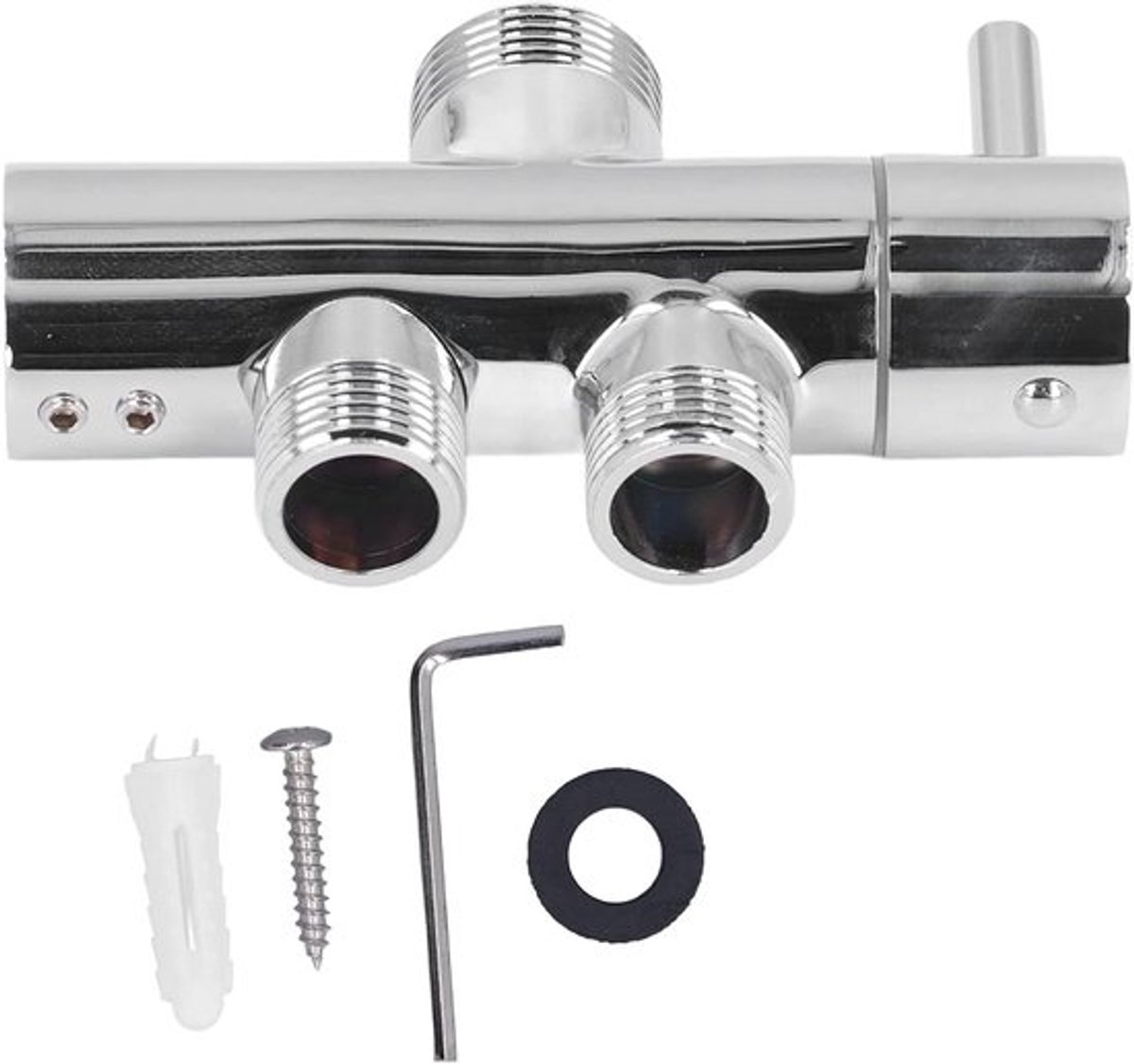 Lekdichte T-verbinder voor douche met diverter, messing douche-arm schakelklep voor badkamer, verstelbare doucheoplossing