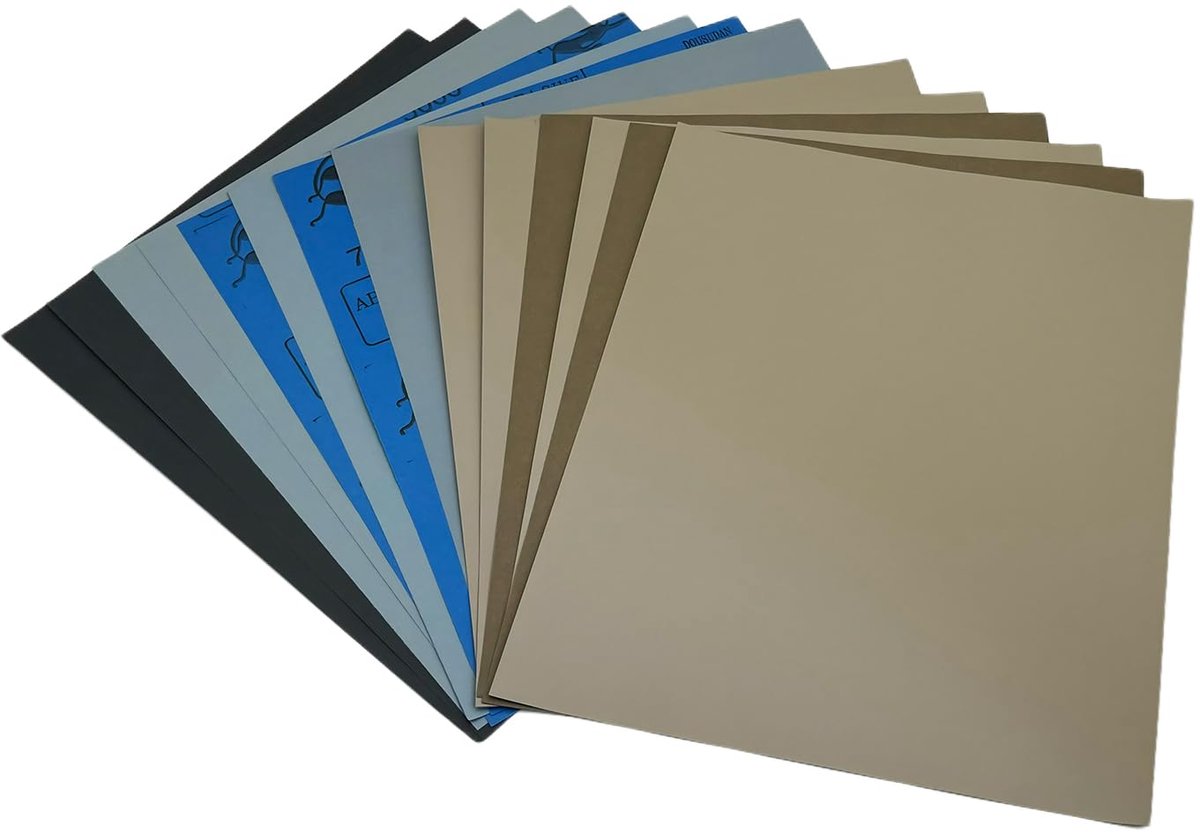 Schuurpapier 3000 Tot 20000 Korrel Nat en Droog Assortiment 9x11 Inch Premium, 7 Korrels Voor Hout Metaal of Automatisch