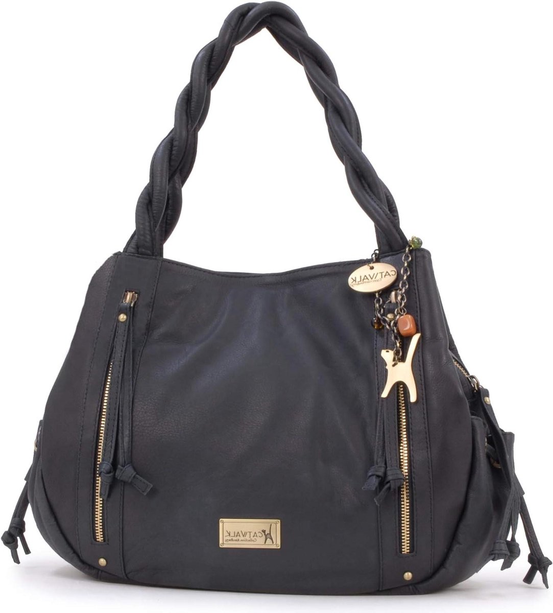 Leren Dames Tas - Schoudertas Hobo - Dagelijks Gebruik - Zacht Antiek Leer - 29 x 34 x 14.5 cm