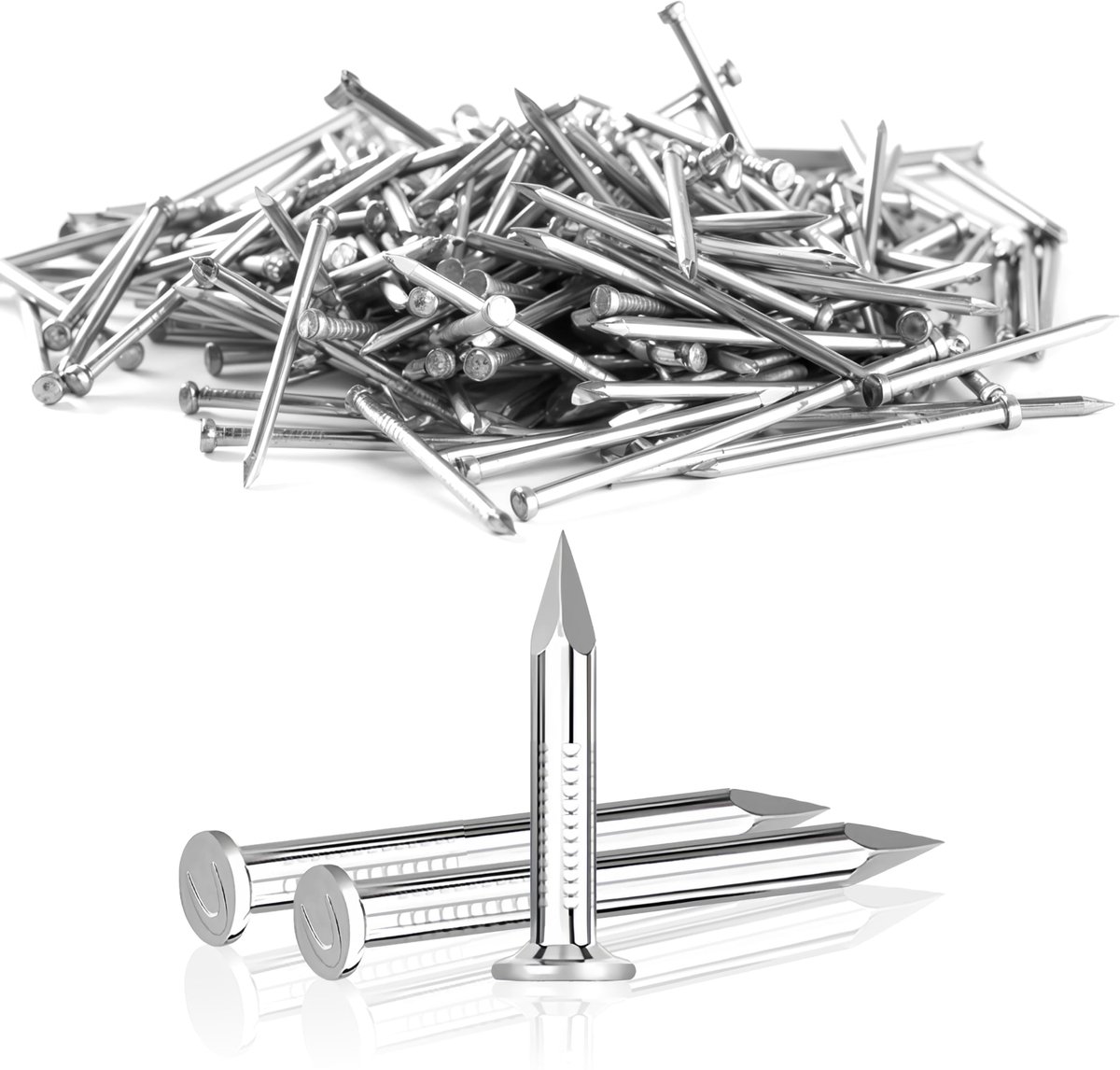 200 stuks 20 mm stalen spijkers voor betonwanden verzinkt, nagelhoutbewerking baksteen, stalen spijkers voor foto's, spijkers voor fotolijst, universele toepassingsmogelijkheid binnen en buiten
