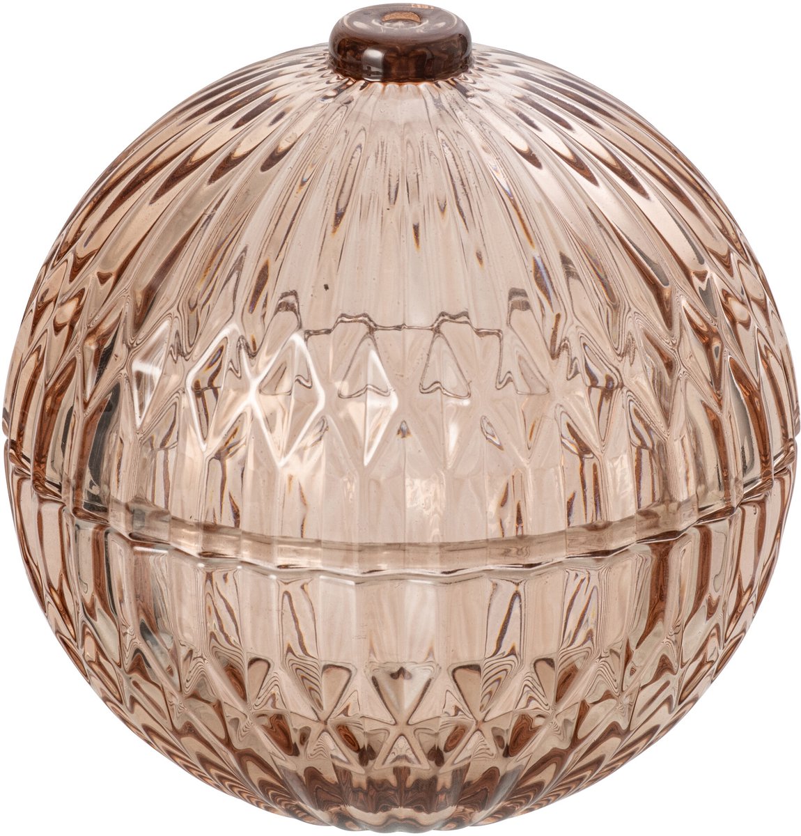 J-Line Decoratieve pot Ball - glas - donkeroranje