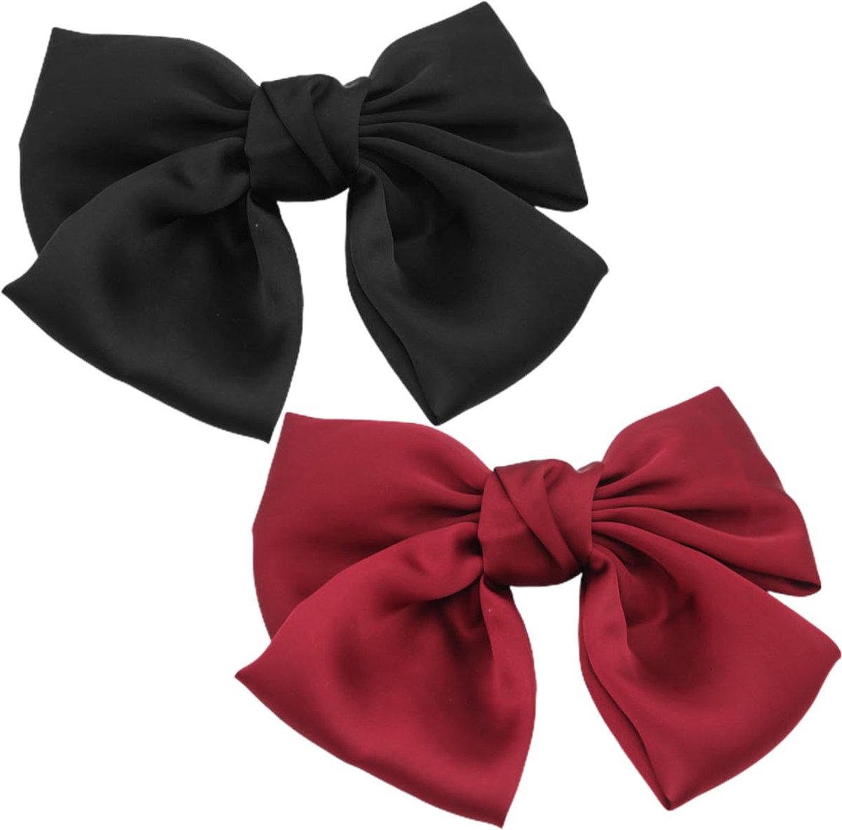 Haarstrikken voor dames, haarspeld met grote strik, Franse haarspelden voor meisjes, zwart, rood
